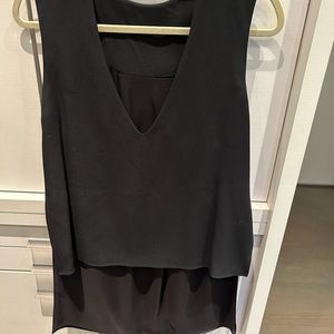 Adam Lippes black silk tuxedo tunic